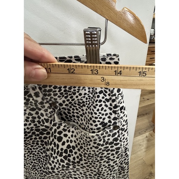 Re/Done Jeans Womens 27 Rise Ankle Crop Denim animal Print , White/black Color - Picture 4 of 11